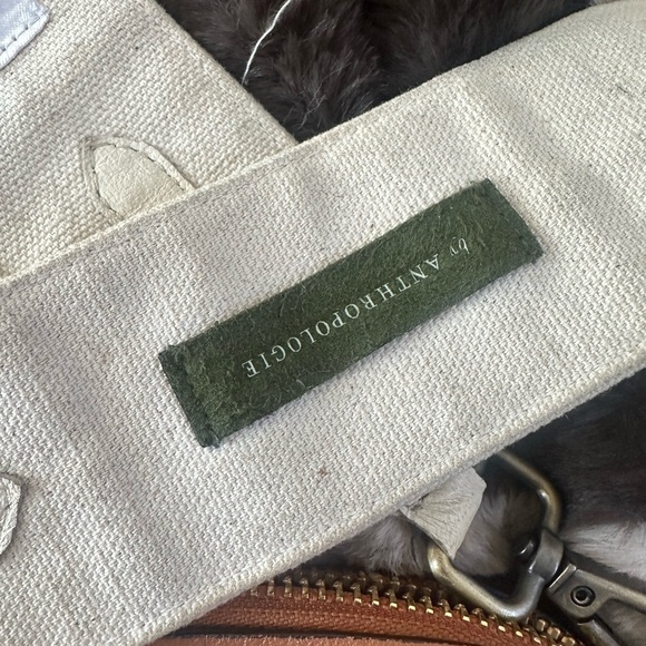 Leather Crossbody Bag with Decorative Beaded Strap - Brown - Picture 2 of 3